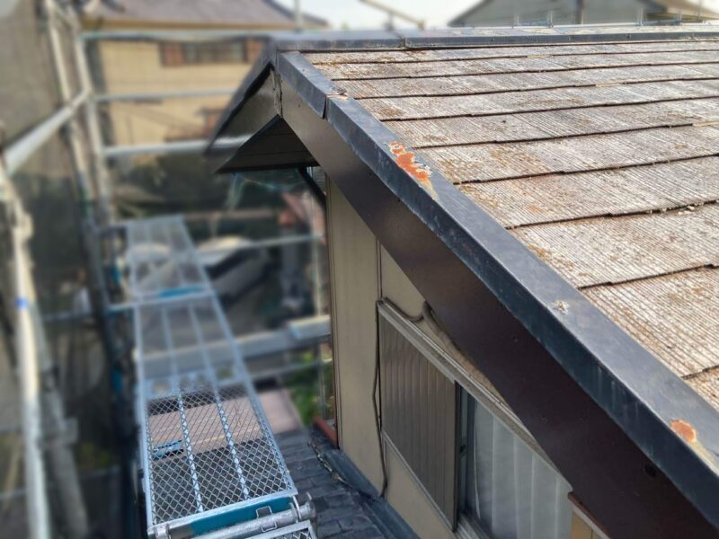 破風工事 【完了】新しい破風板を取り付けて破風工事はこれで完了です。