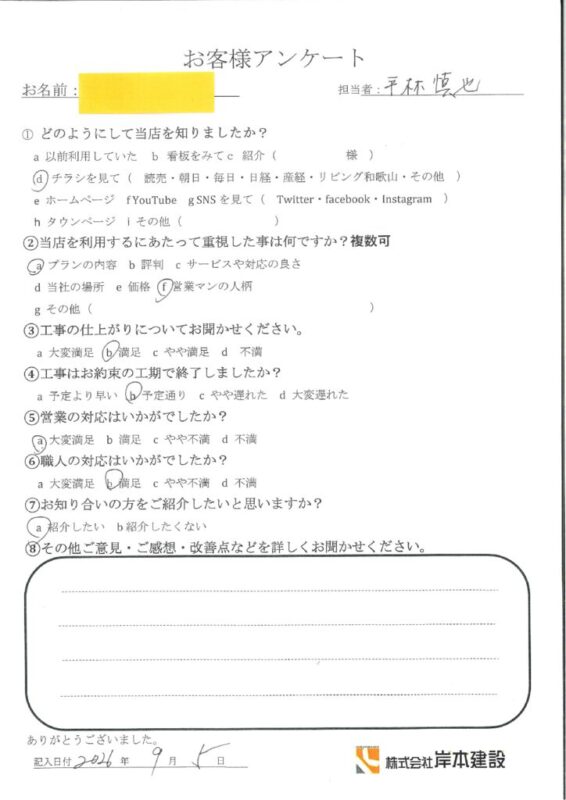 海南市・I 様邸・洗面化粧台取替工事