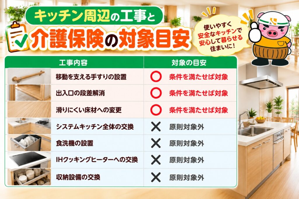 キッチン周辺工事介護保険
改良