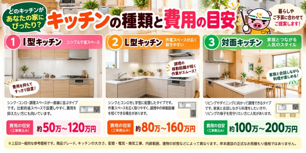キッチンの種類と費用
